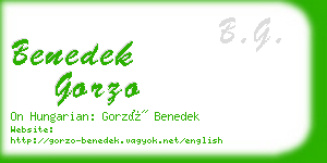 benedek gorzo business card